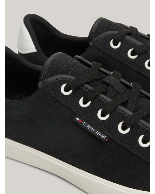 Tommy Hilfiger Black Suede Logo Lace-up Trainers for men