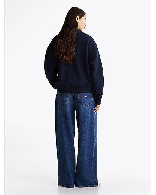 Tommy Hilfiger Blue Boxy Fit Sweatshirt Mit Logo