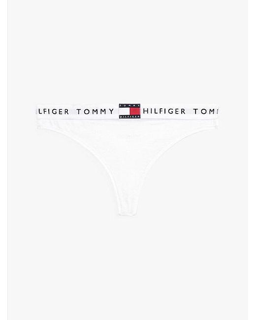 Tommy Hilfiger String Met Repeat Logo Op De Tailleband in het White