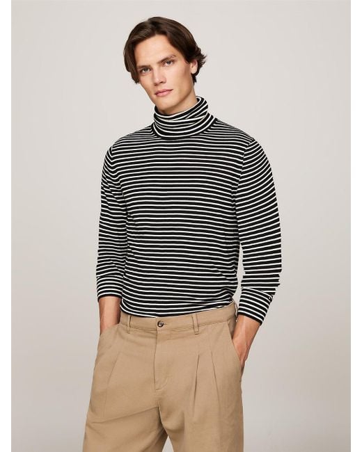 Tommy Hilfiger Black Smart Casual Roll Neck Jumper for men