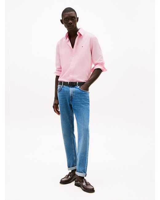 Tommy Hilfiger Pink Regular Fit Flex Poplin Shirt for men