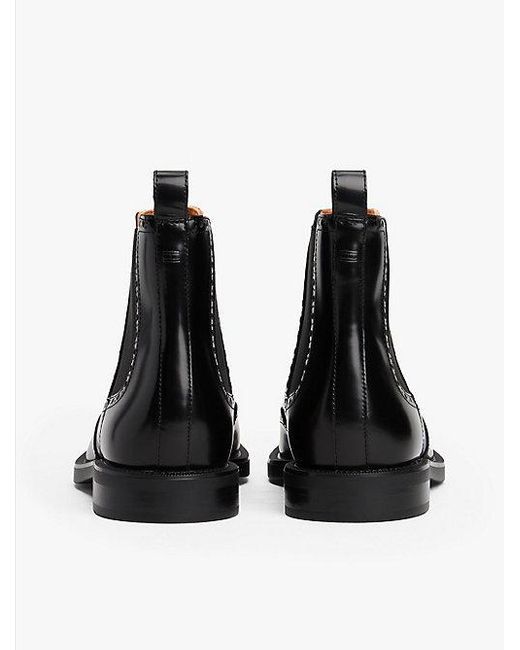 Tommy Hilfiger Chelsea-Boot Aus Leder Mit Flag Und Brogue-Details in Black für Herren