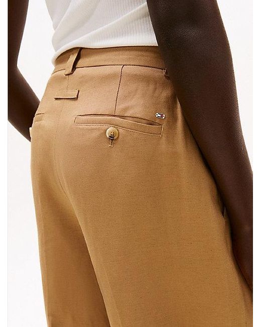 Tommy Hilfiger Natural Weite Hose Mit Leinen