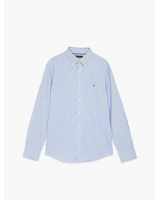 Tommy Hilfiger Flex Regular Fit Overhemd Met Strepen in het Blue voor heren