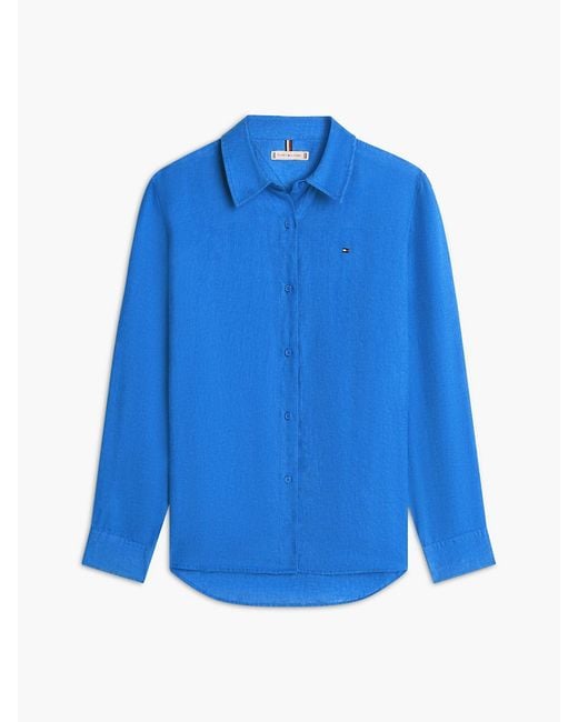Tommy Hilfiger White Relaxed Fit Pure Linen Shirt