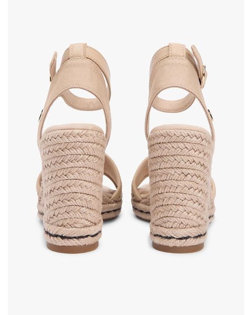 Tommy Hilfiger Natural Raffia Strap High Wedge Espadrilles
