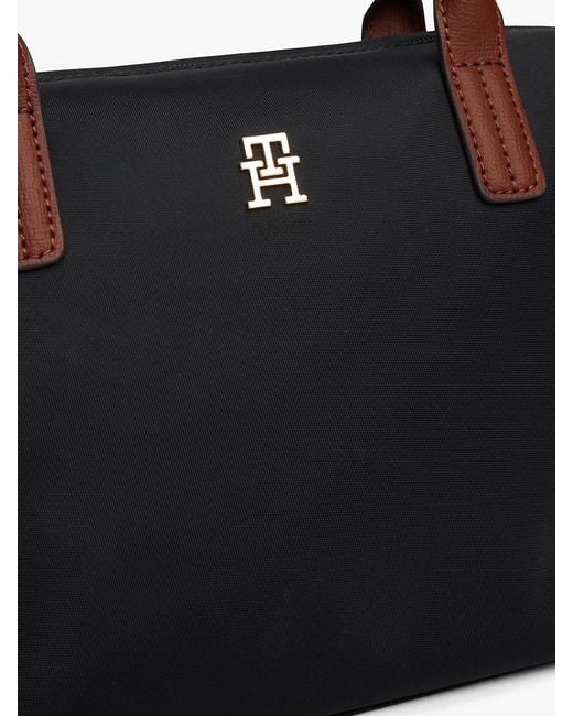 Tommy Hilfiger Black Popette Crossbody Tote Bag