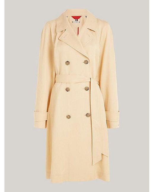 Tommy Hilfiger Double-breasted Relaxed Trenchcoat in het Blue