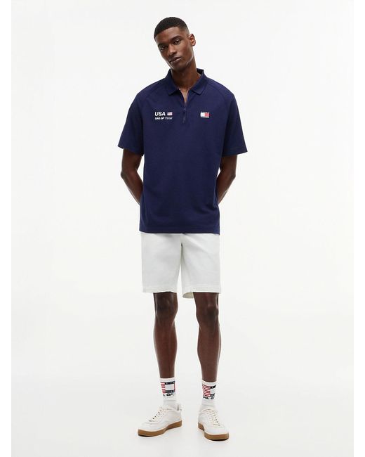 Tommy Hilfiger Blue Tommy X U.s. Sail Gp Team Performance Pique Polo Shirt for men