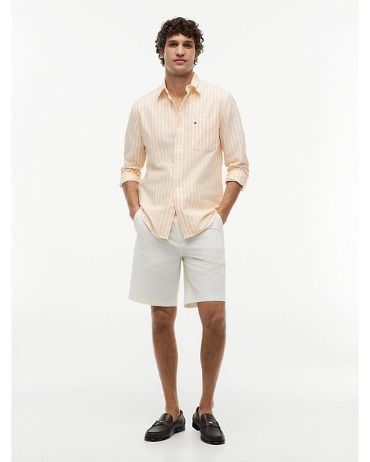 Tommy Hilfiger Natural Regular Fit Stripe Oxford Shirt for men