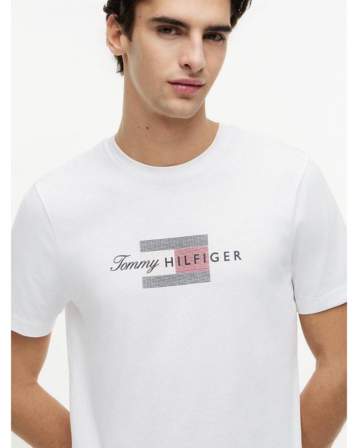 Tommy Hilfiger White Flag Graphic Jersey T-Shirt for men