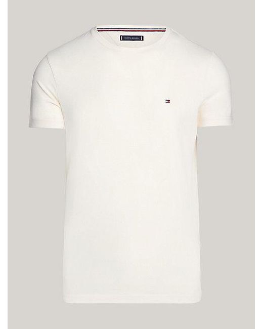 Tommy Hilfiger Extra Slim Fit T-shirt Met Geborduurde Vlag in het White voor heren