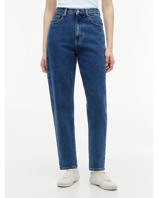 Tommy Hilfiger Blue Ultra High Rise Tapered Mom Jeans