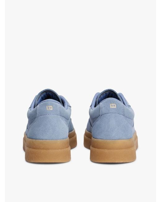 Baskets En Daim À Logo Gaufré Tommy Hilfiger en coloris Blue