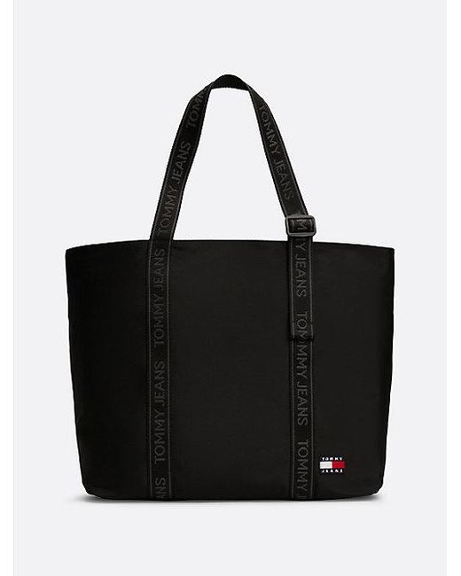 Tommy Hilfiger Black Essential Tote-Bag Mit Logomuster
