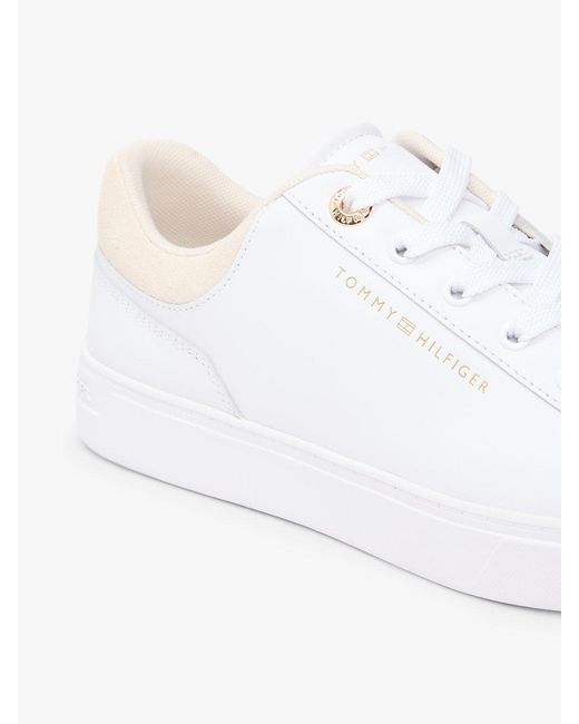 Tommy Hilfiger Multicolor Leather Embossed Logo Cupsole Trainers