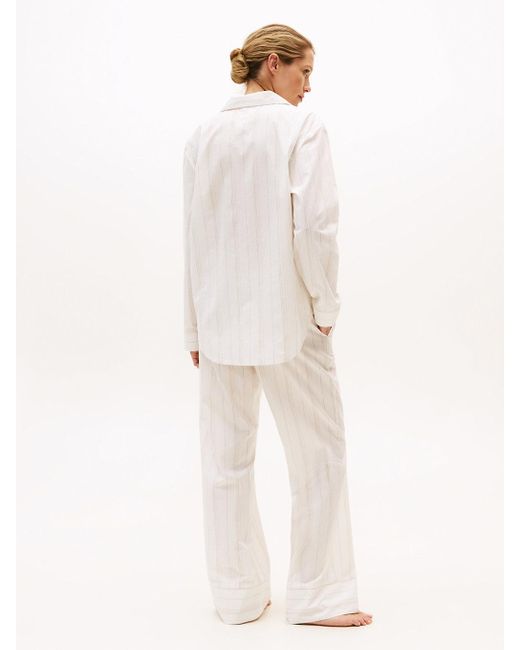 Tommy Hilfiger Natural Essential Relaxed Stripe Poplin Pyjama Shirt