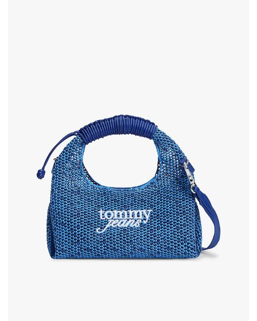 Tommy Hilfiger Blue Woven Crossbody Shoulder Bag