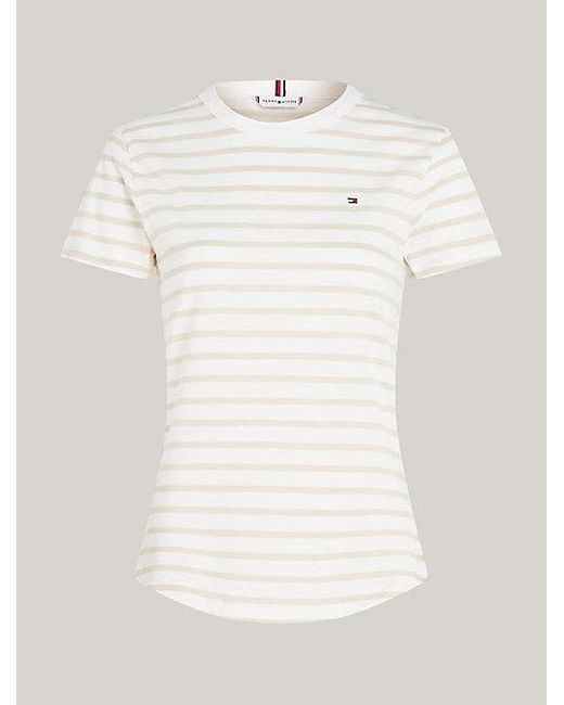 Tommy Hilfiger Natural 1985 Collection Slim Fit T-Shirt mit Streifen