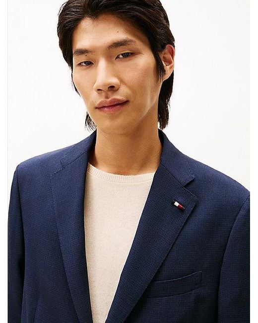 Tommy Hilfiger Regular Fit Blazer Van Wolmix in het Blue voor heren