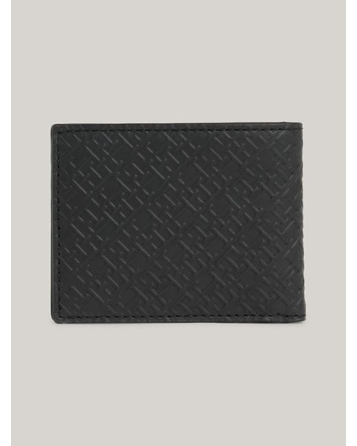 Tommy Hilfiger Black Th Monogram Small Leather Credit Card Wallet for men