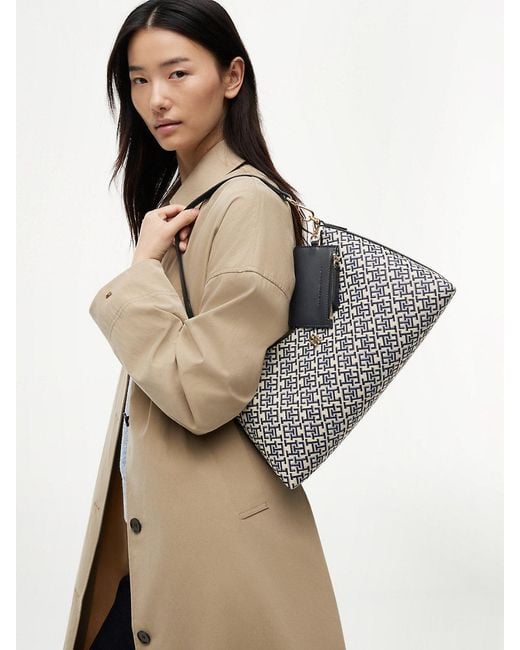 Tommy Hilfiger Gray Hilfiger Icon Jacquard Shoulder Bag