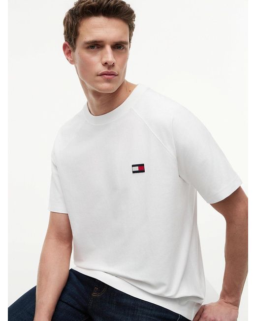 Tommy Hilfiger White Flag Raglan Sleeve Relaxed Jersey T-Shirt for men