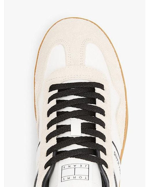 Tommy Hilfiger The Greenwich Sneaker Met Gemengde Texturen En Leer in het White voor heren