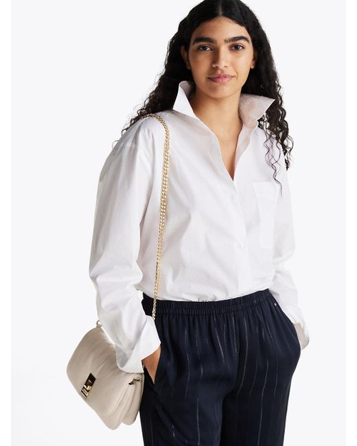 Tommy Hilfiger Chain Strap Soft Leather Crossbody Bag in Natural Lyst UK