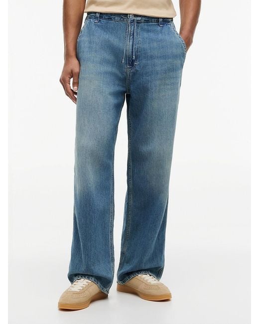 Tommy Hilfiger Blue Theo Faded Loose Jeans With Linen for men