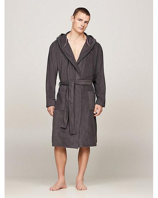 Tommy Hilfiger Hilfiger Monotype Badjas Met Capuchon In Cadeaubox in het Gray voor heren