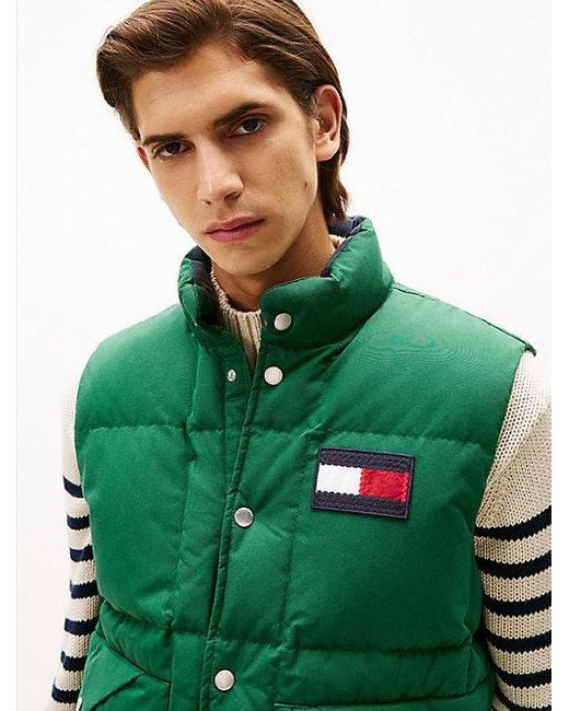 Tommy Hilfiger Waterafstotende Doorgestikte Donsbodywarmer in het Green voor heren