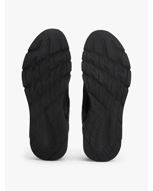 Sneakers Con Suola Spessa E Mix Di Texture di Tommy Hilfiger in Black da Uomo