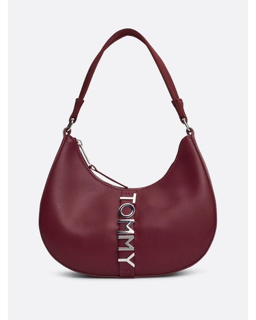 Tommy Hilfiger Purple City Metal Logo Shoulder Bag
