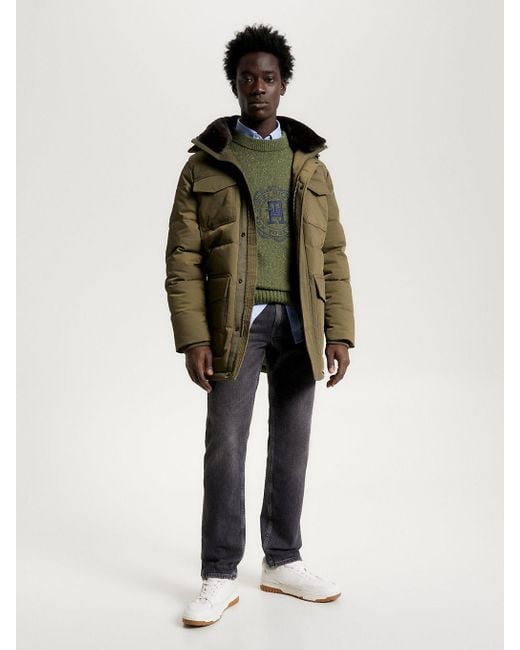 Tommy Hilfiger Th Warm Padded Hooded Utility Rockie Parka in Green for Men  | Lyst UK