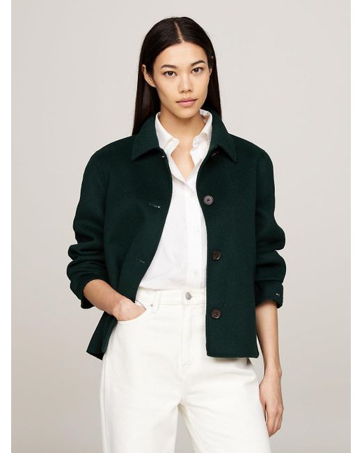 Trench-Coat Court Double Face Tommy Hilfiger en coloris Black