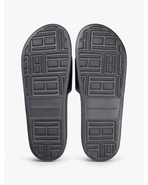 Tommy Hilfiger White Logo Embroidery Pool Slides for men