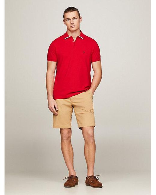 Tommy Hilfiger Hilfiger Monotype Regular Fit Poloshirt in Red für Herren