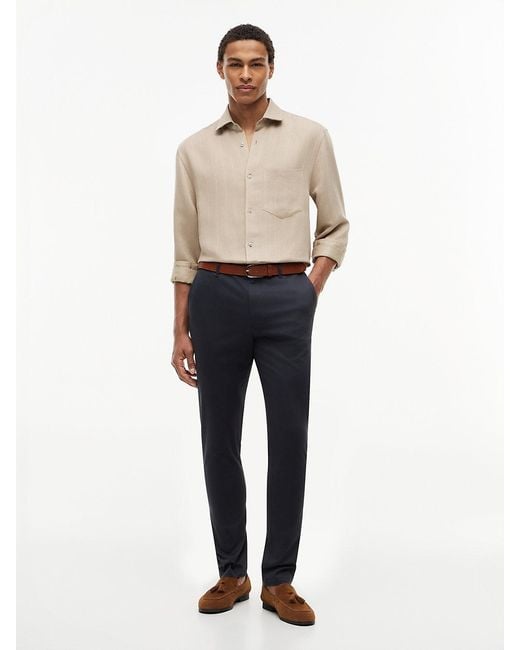 Tommy Hilfiger Blue Bleeker Slim Textured Chinos for men