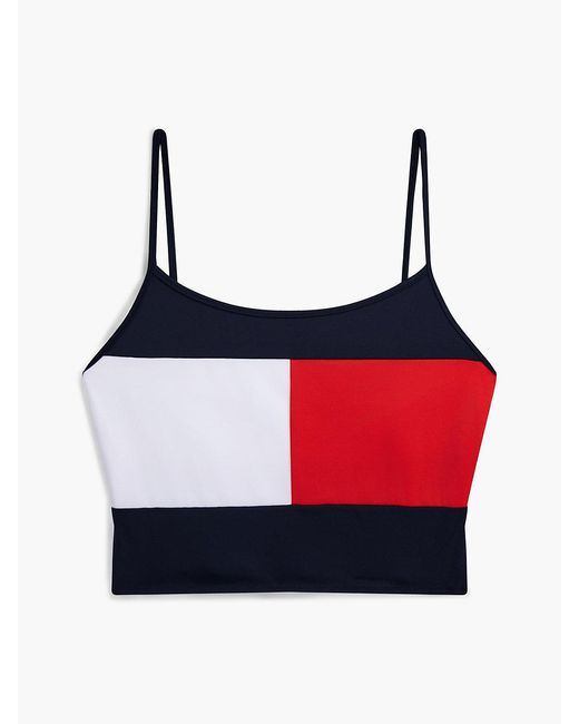 Tommy Hilfiger Blue Signature Colour-Blocked Tankini Top