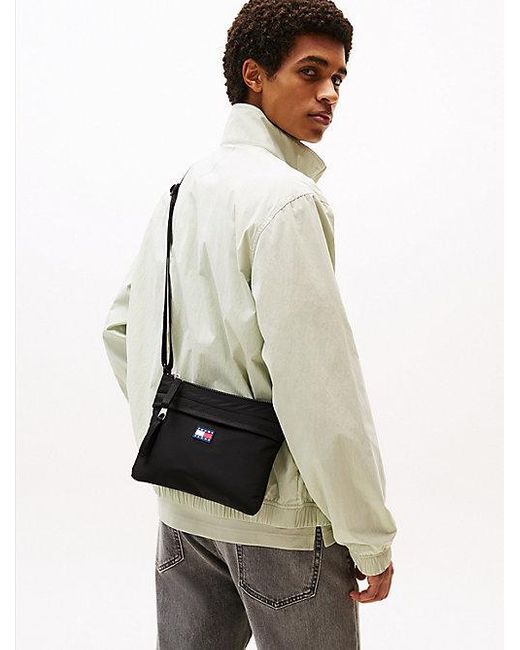 Tommy Hilfiger Crossbodytas Met Rubberen Logo in het Black voor heren