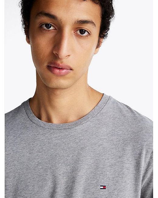 Tommy Hilfiger Gemêleerd T-shirt Met Ronde Hals in het Gray voor heren