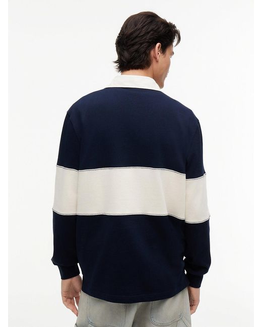 Tommy Hilfiger Blue Relaxed Fit Logo Panel Rugby Shirt for men