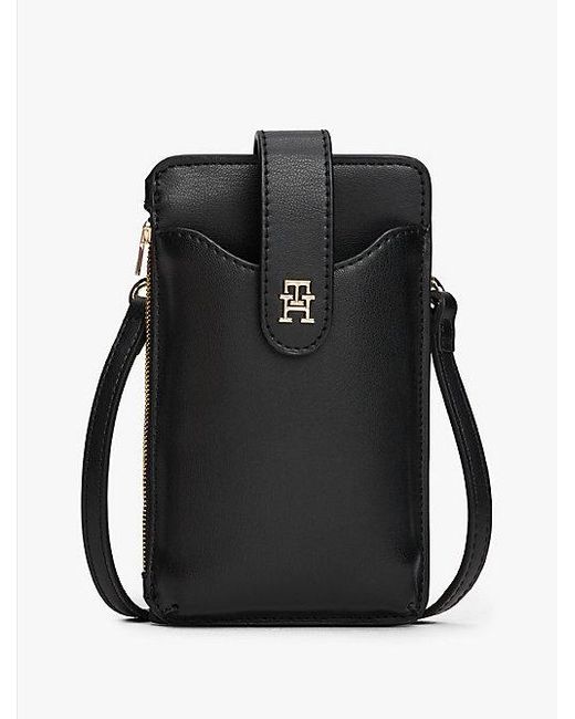Tommy Hilfiger Black Handytasche Mit Th-Monogramm