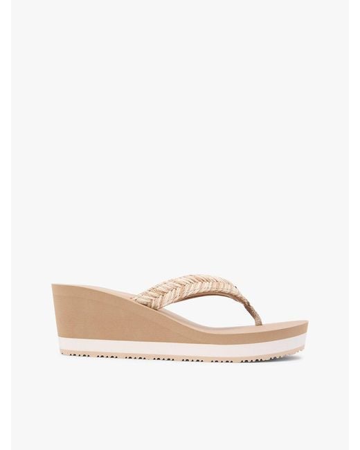 Tommy Hilfiger Natural Rope Strap Wedge Flip-Flops
