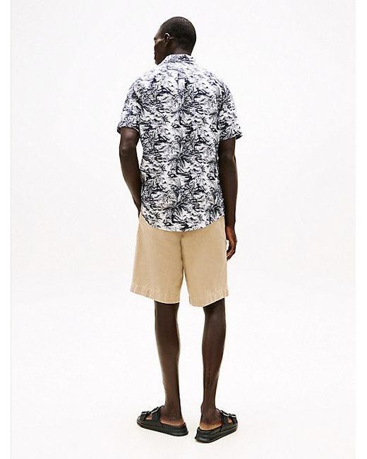 Camisa De Puro Lino Con Estampado Tropical Tommy Hilfiger de hombre de color Multicolor
