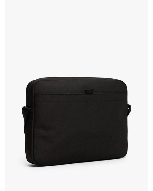 Tommy Hilfiger Black Essential Repeat Logo Strap Laptop Bag for men