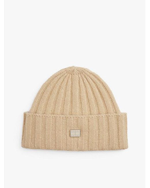 Gorro Heritage En Mezcla De Lana Con Insignia Tommy Hilfiger de color Natural