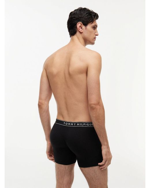 Tommy Hilfiger Black 3-Pack Essential Logo Boxer Briefs for men