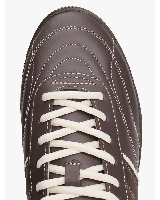 Tommy Hilfiger Brown The Greenwich Topstitch Leather Trainers for men
